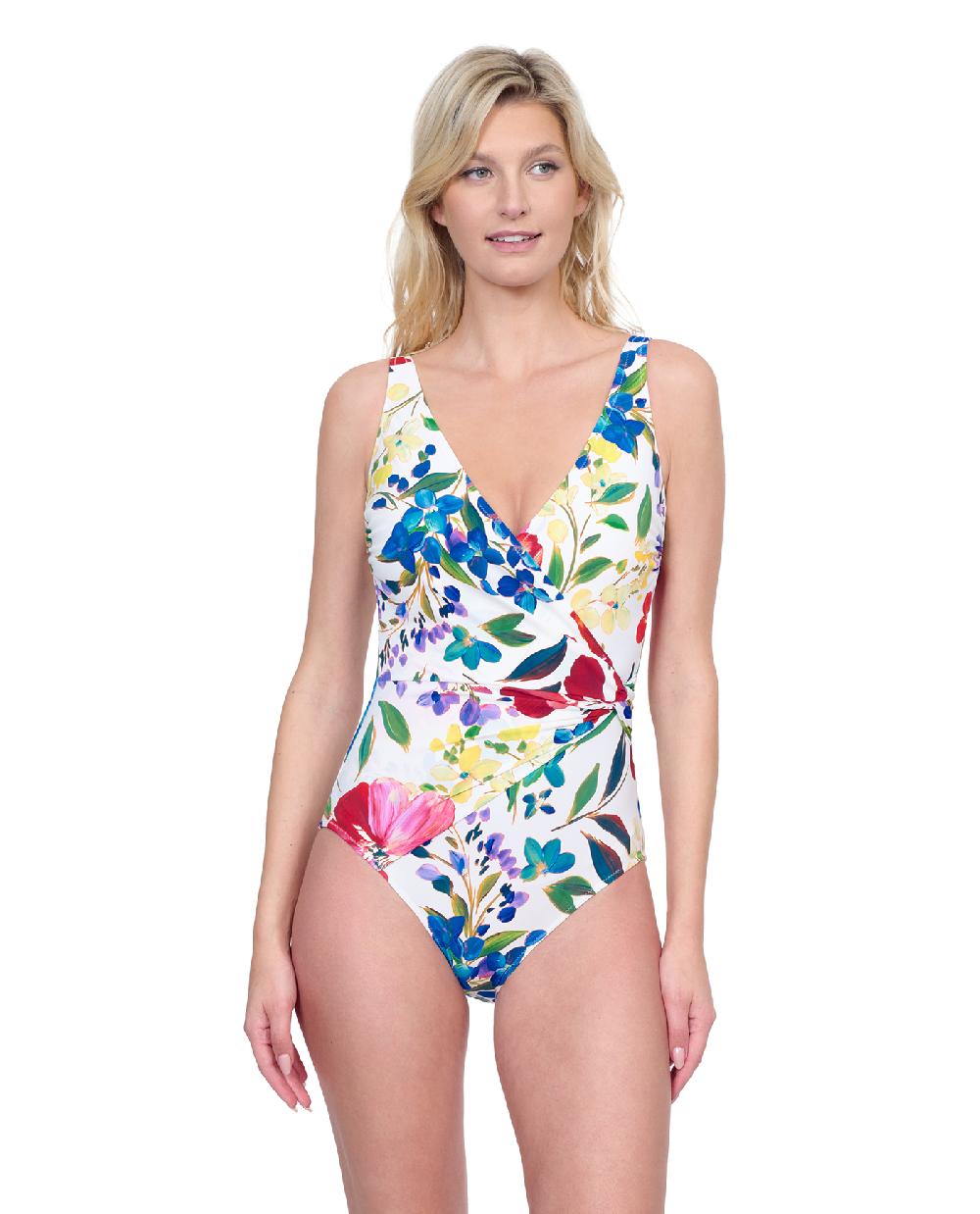 gottex Garden Dream V Neck Surplice One Piece Swimsuit Garden