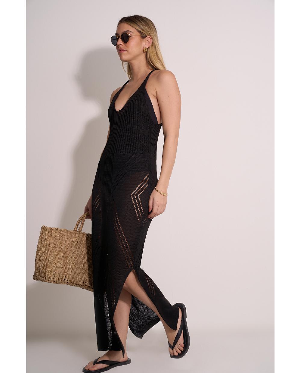 Gottex Geometric Crochet Maxi Dress Cover-Up Geometric