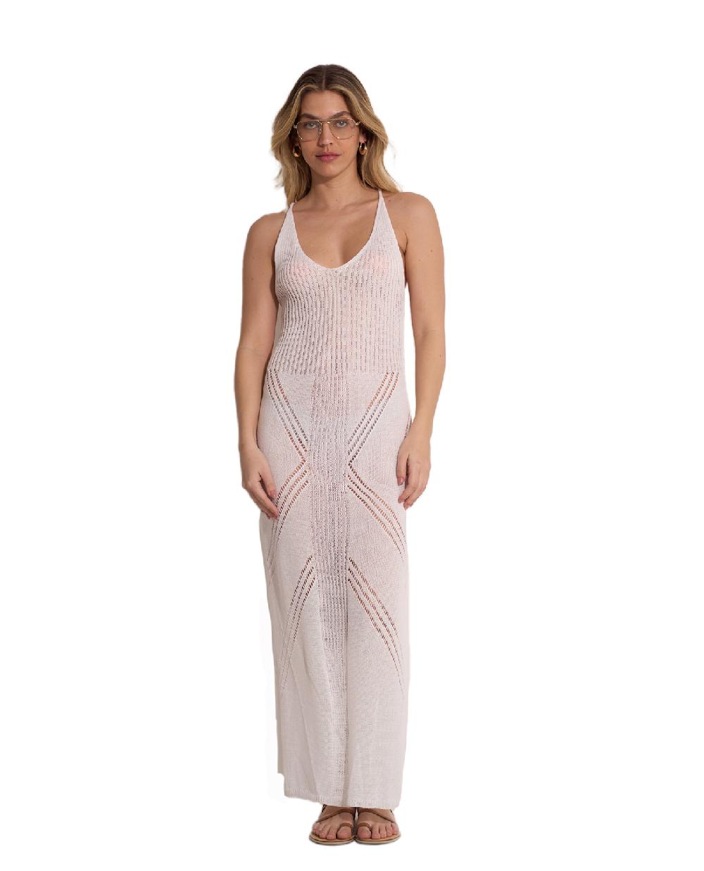 gottex Geometric Crochet Maxi Dress Cover-Up Geometric