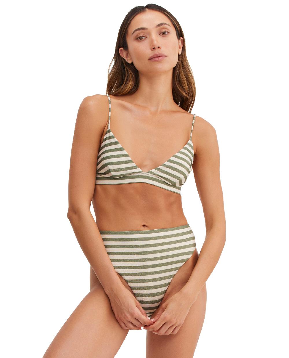 gottex Golden Hour Mila Wide Band Triangle Bikini Top Olive