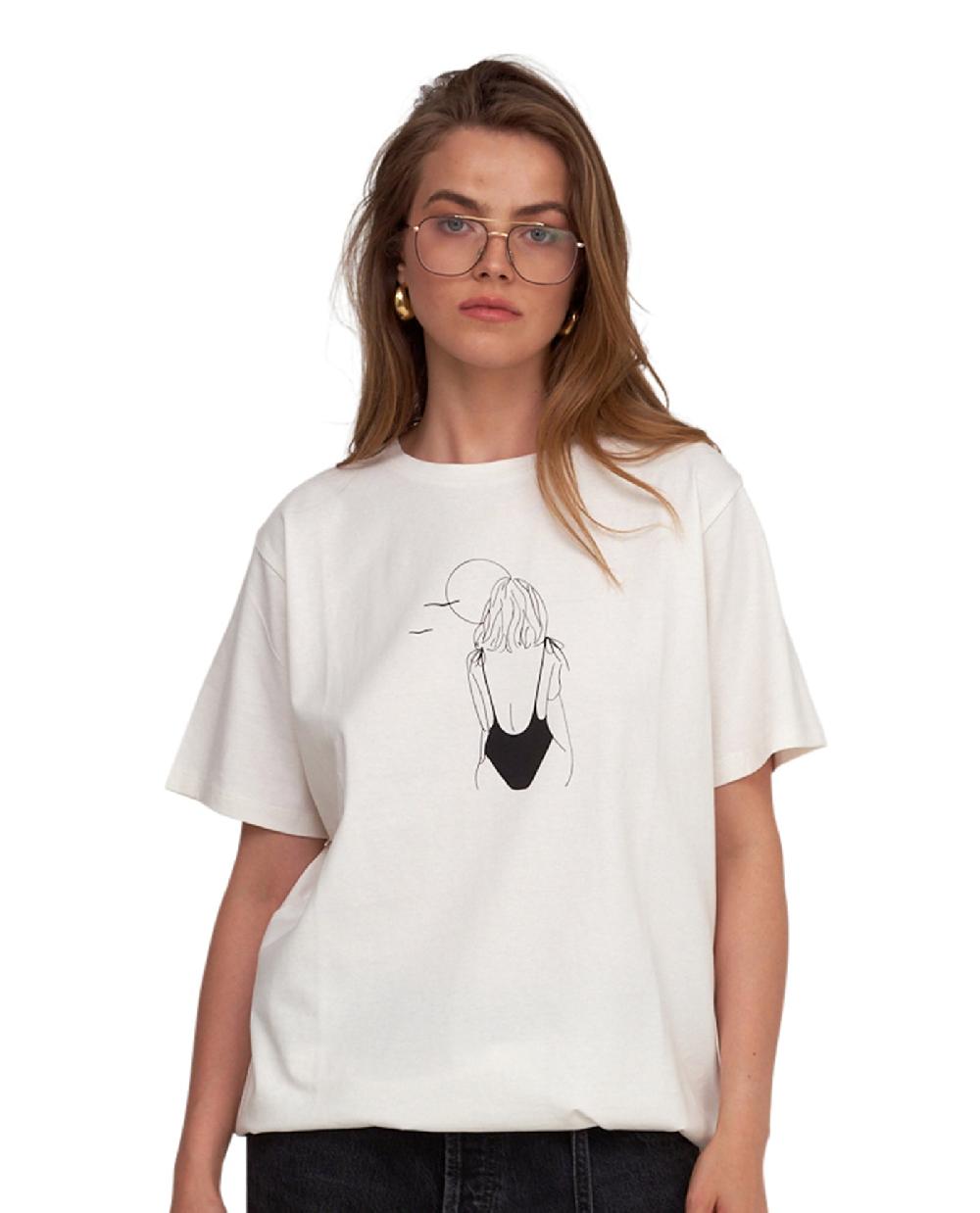 gottex Airport Cotton Graphic T-Shirt Cream