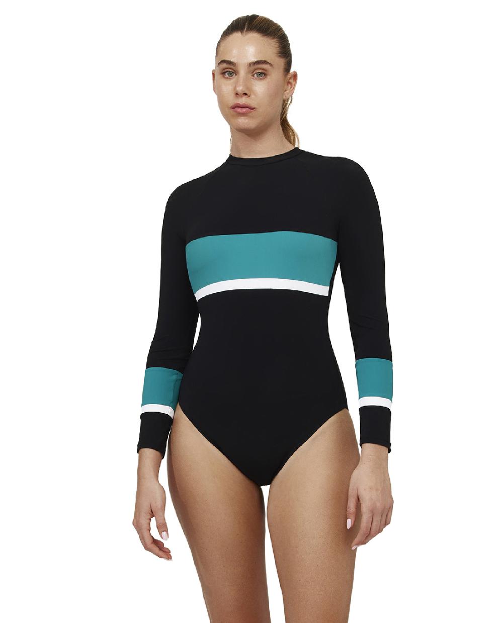 Gottex Aqua Chic Long Sleeve One Piece Black