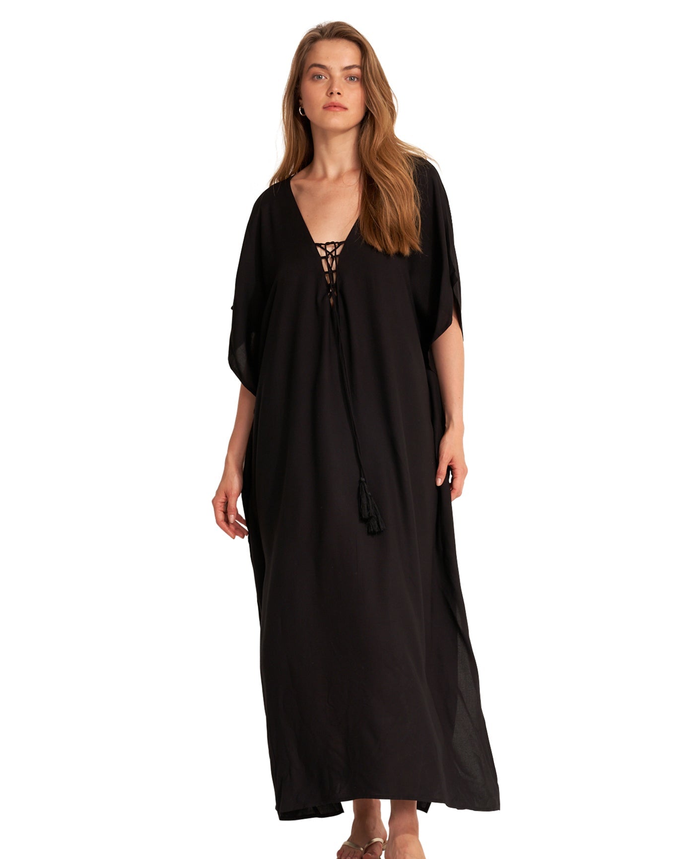 gottex Best Lace Up Cover Up Kaftan Best