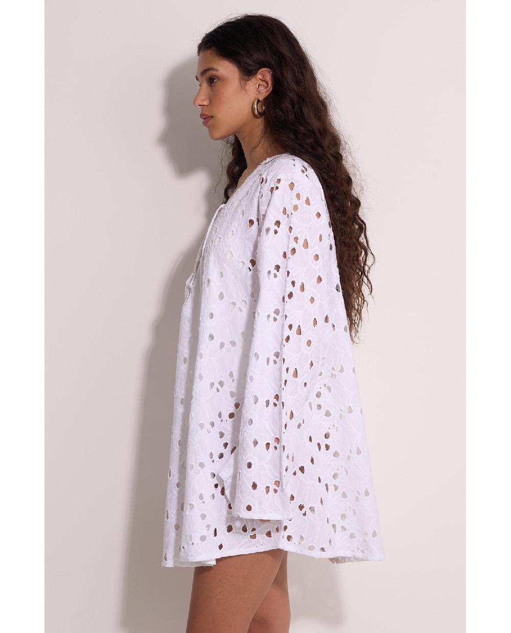 Gottex Coastal Lace Mini Dress Cover-Up White