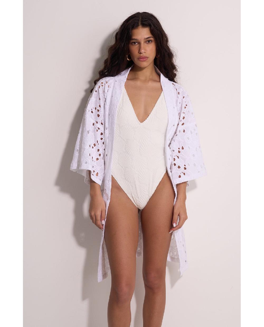 Gottex Coastal Lace Robe Cover-Up White