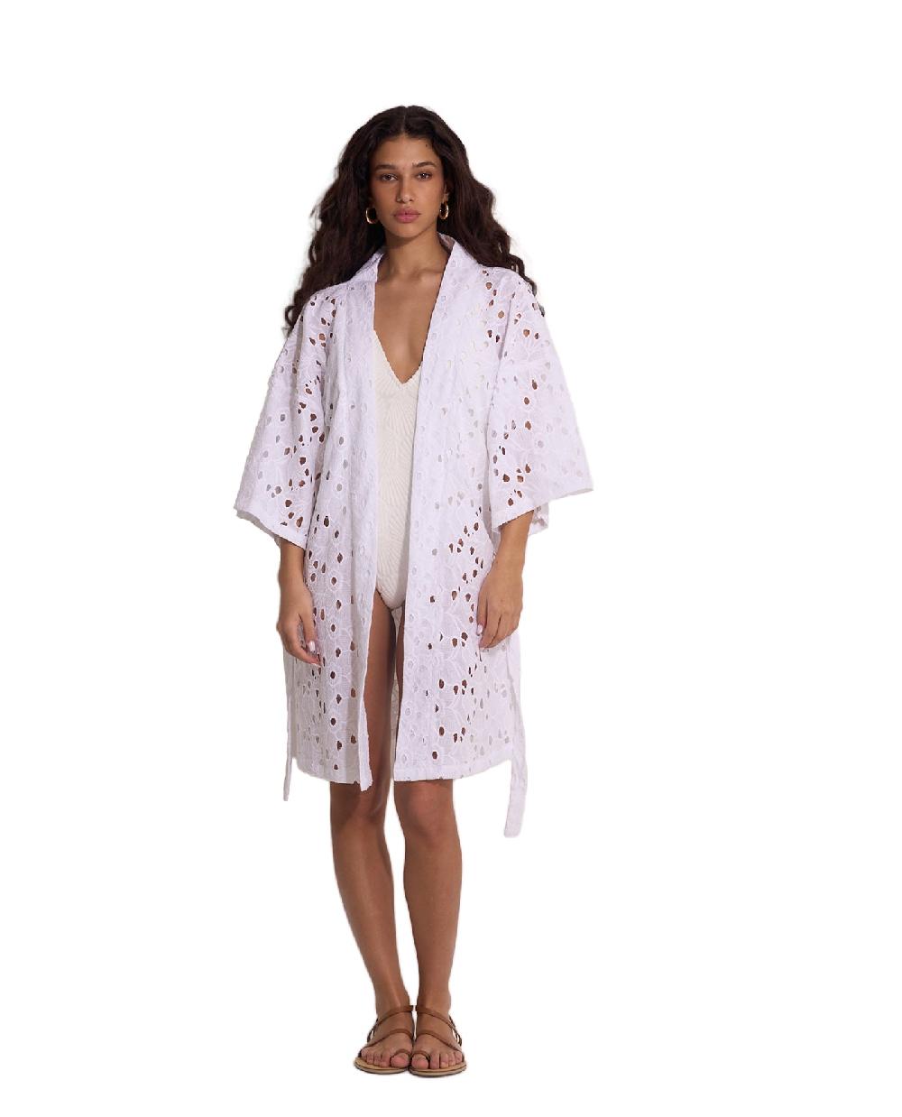 gottex Coastal Lace Robe Cover-Up White