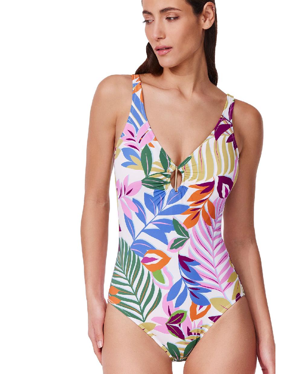 Gottex Costa Del Sol V-Neck One Piece Costa