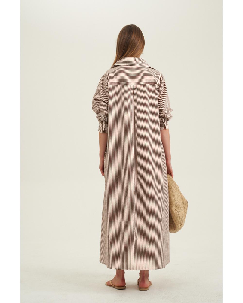 Gottex Cotton Shirt Dress Brown