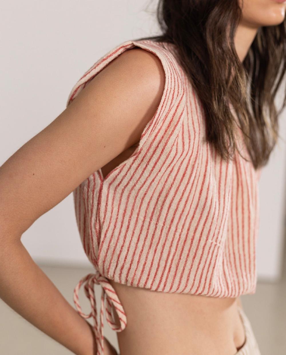 gottex Cover Up Crop Top Red