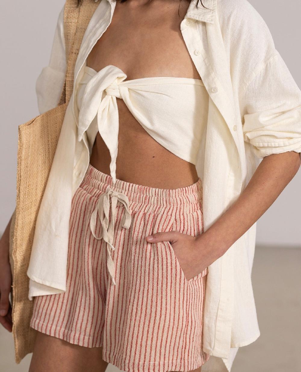 gottex Drawstring Cover Up Shorts Red