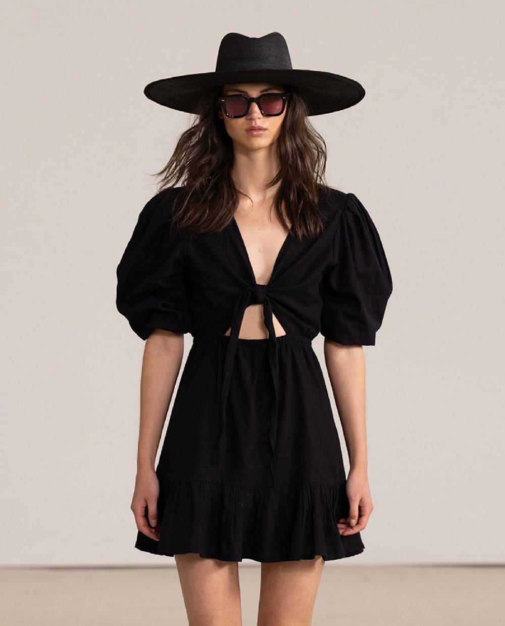 gottex Front Tie V-Neck Cover Up Dress Black