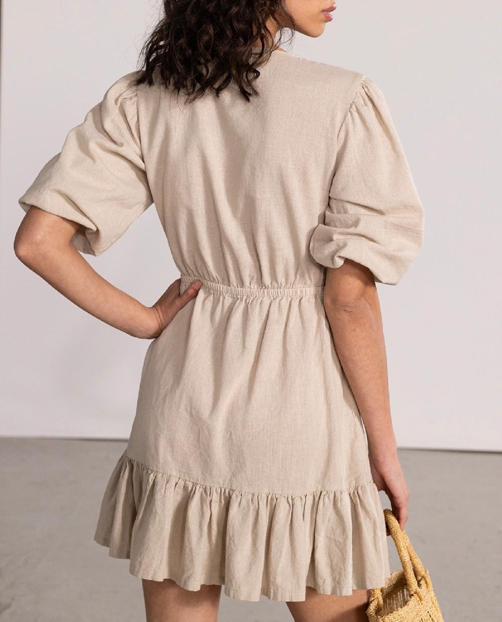 Gottex Front Tie V-Neck Cover Up Dress Natural