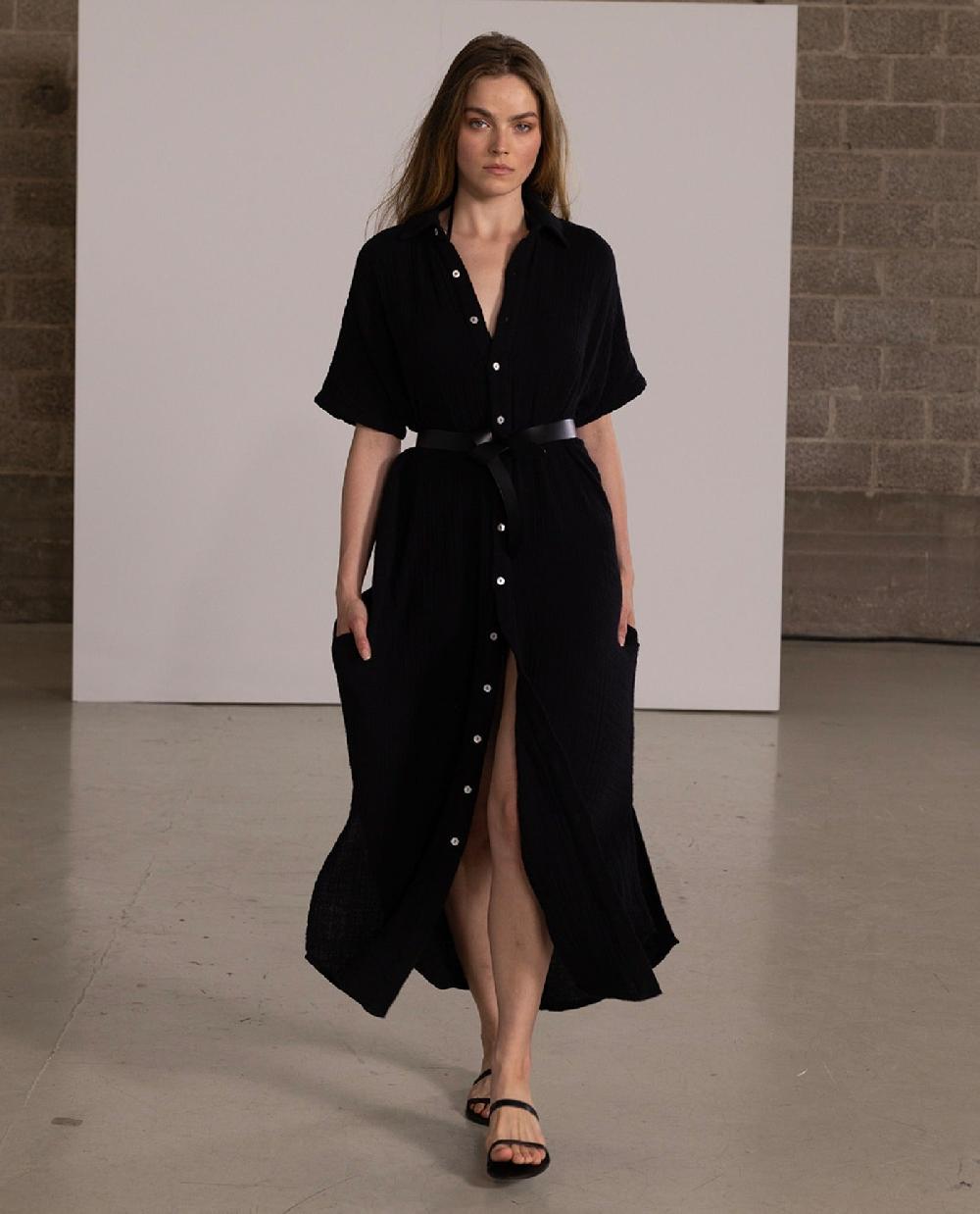 Gottex Full Button Kaftan Black