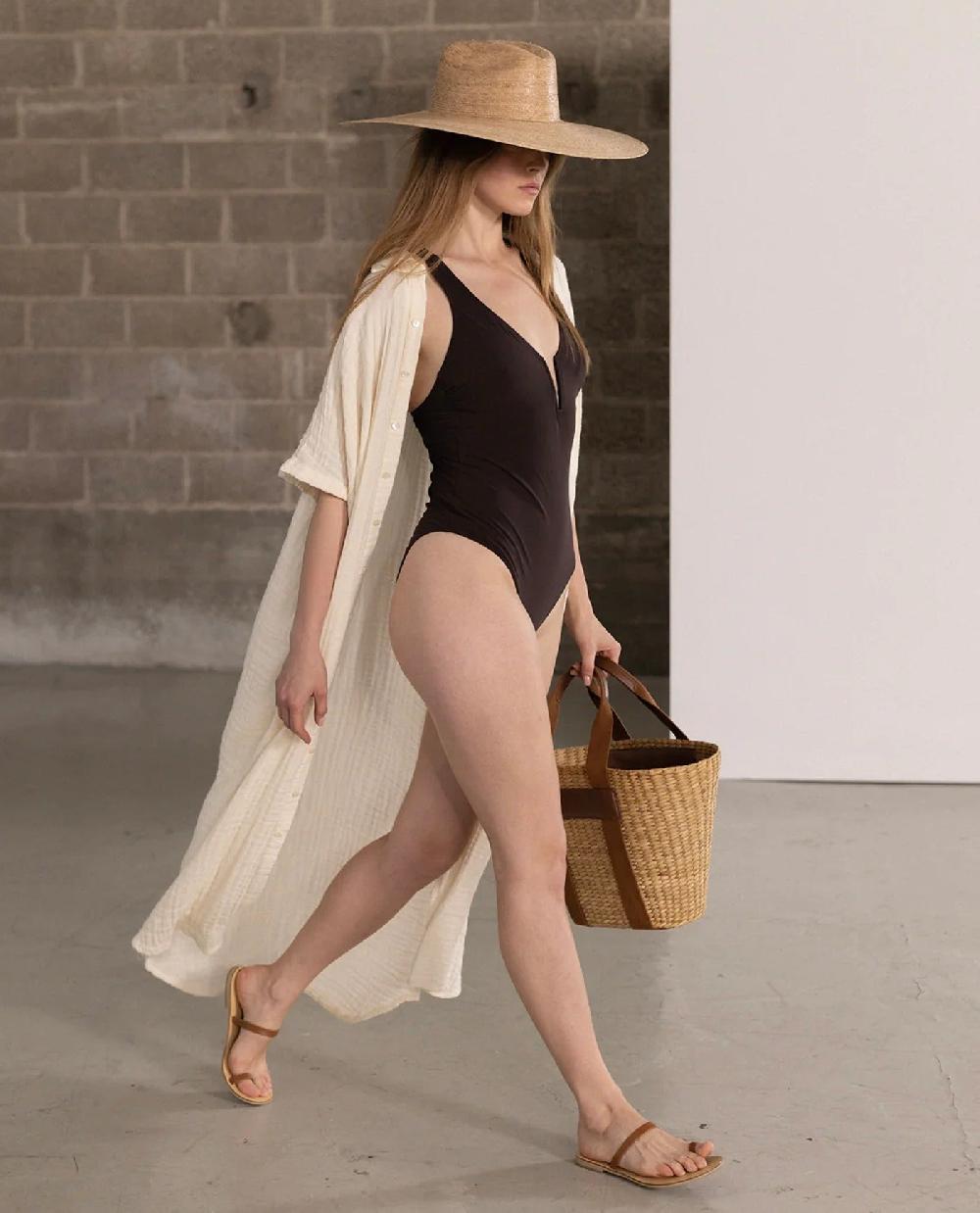 gottex Full Button Kaftan Black