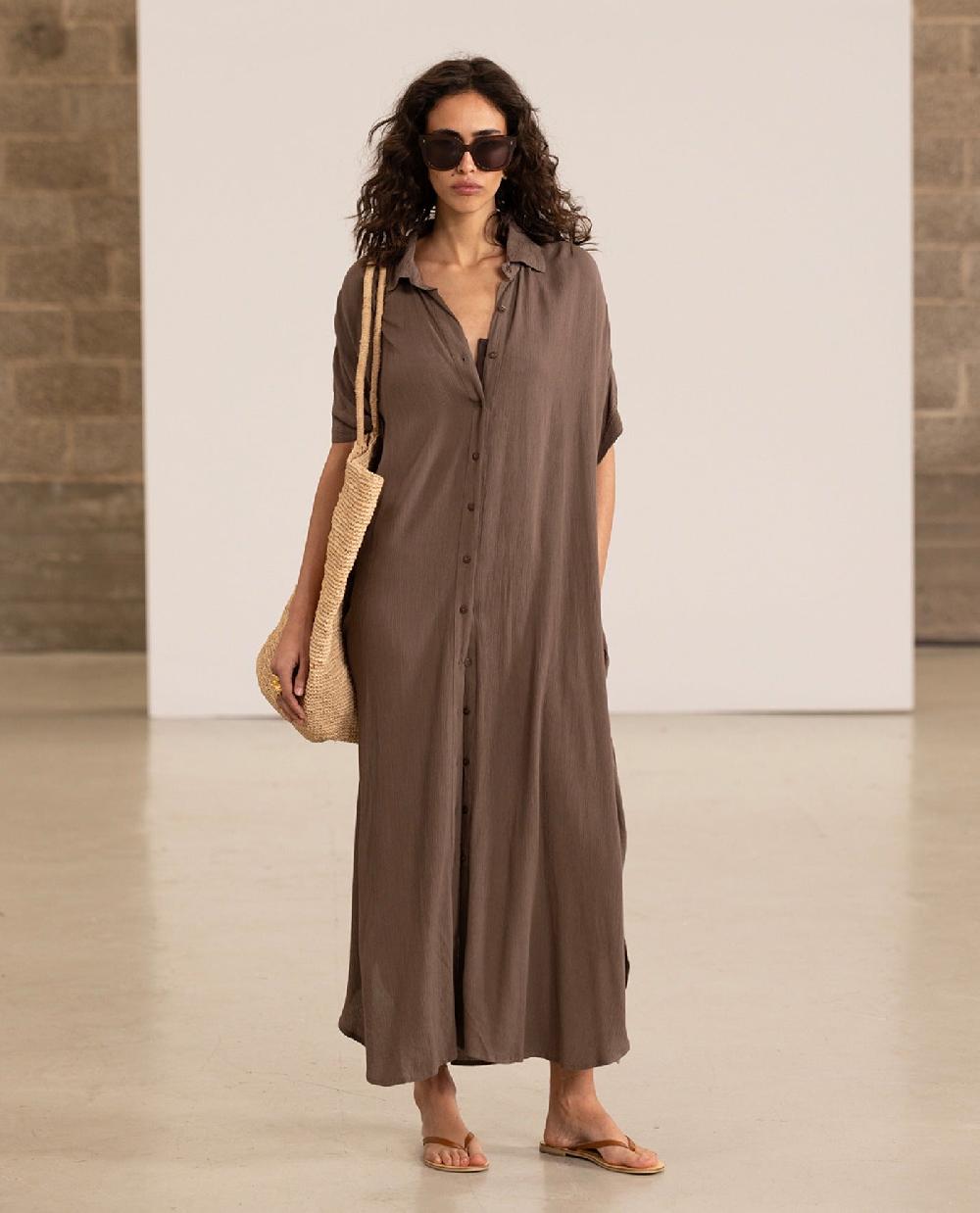 gottex Full Button Kaftan Khaki