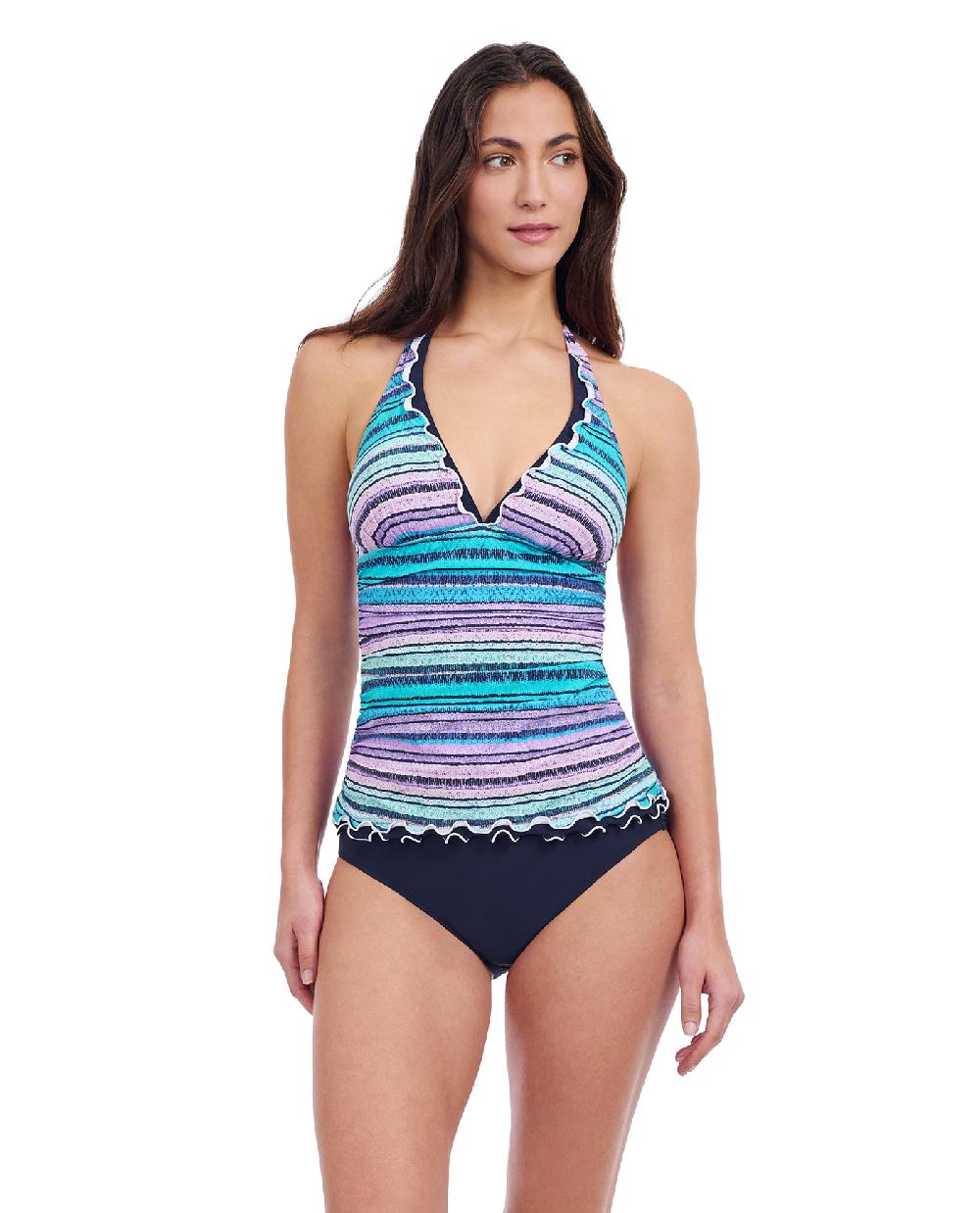 gottex Harmony V-Neck Halter Tankini Top Profile