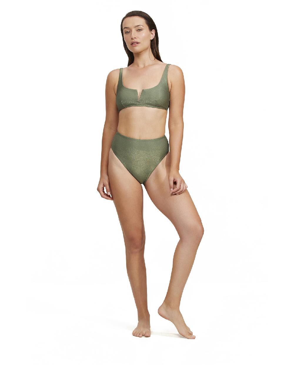 Gottex High End V Wire Bikini Top Olive
