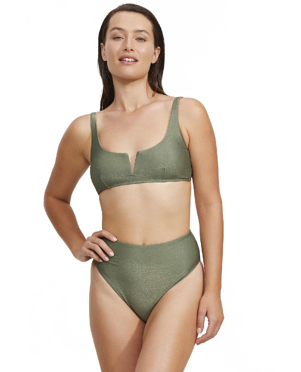 gottex High End V Wire Bikini Top Olive