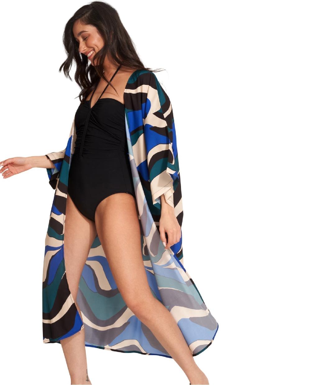Gottex Iris Midi Cover Up Kimono Iris