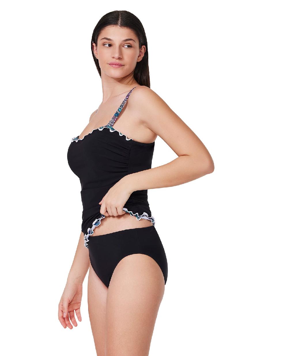 Gottex Layla Tricolore D-Cup Tankini Top Black