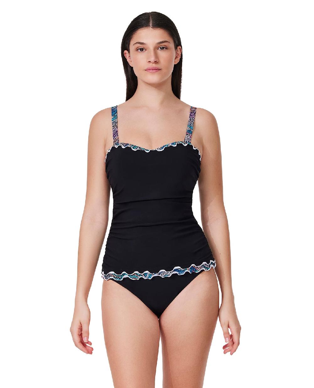 gottex Layla Tricolore D-Cup Tankini Top Black
