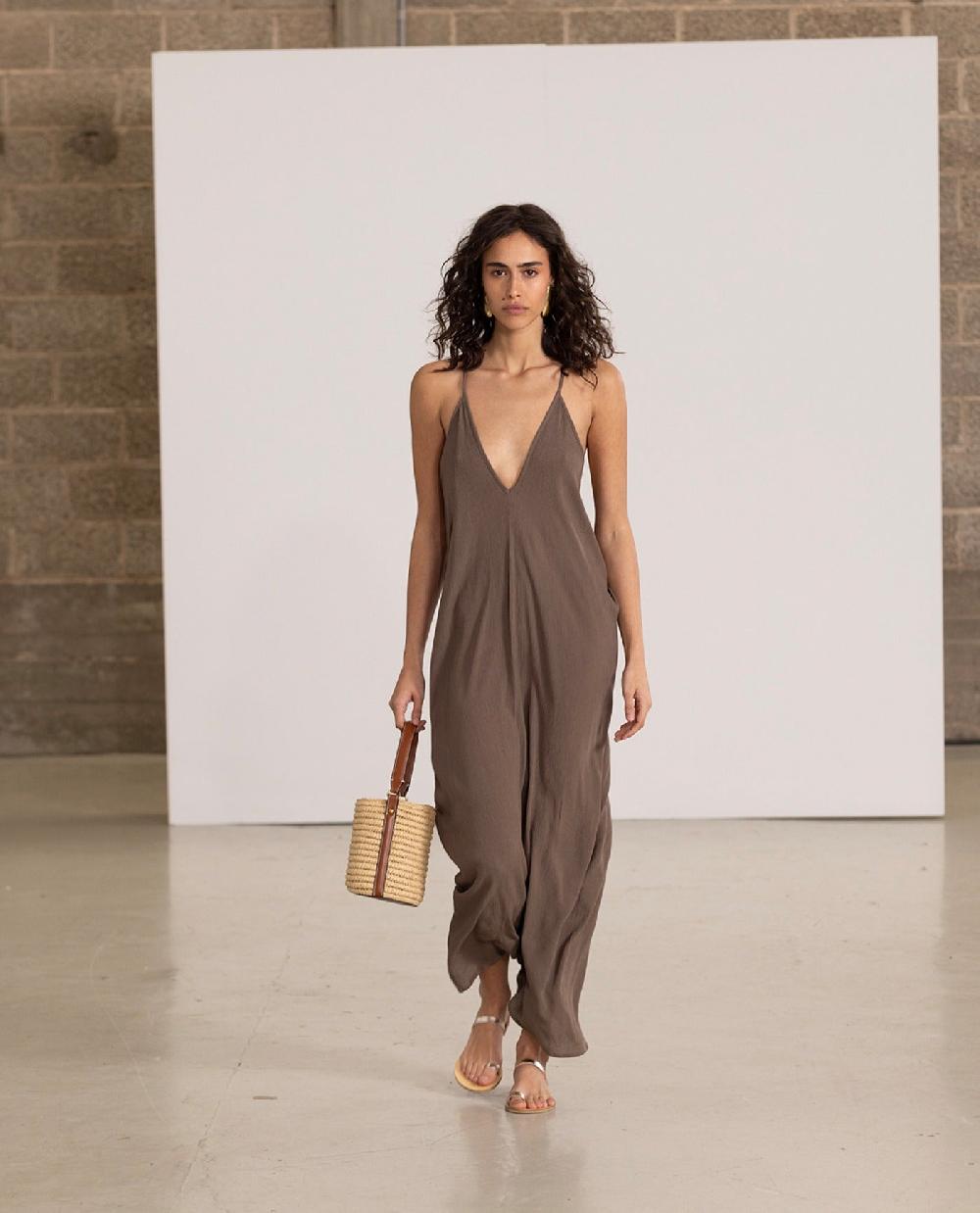 gottex Maxi Cover Up Dress Khaki
