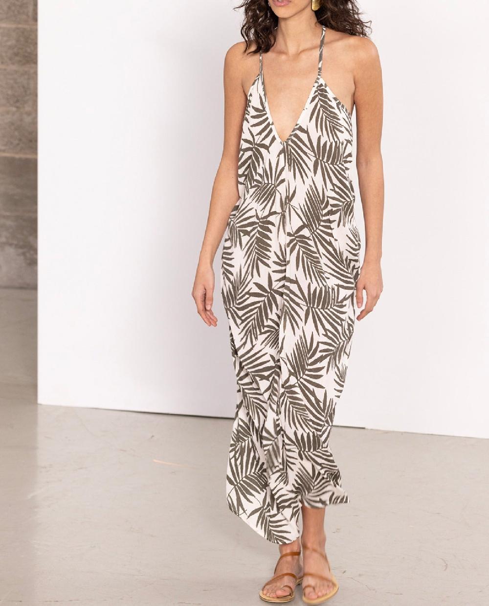 gottex Maxi Cover Up Dress Leaf