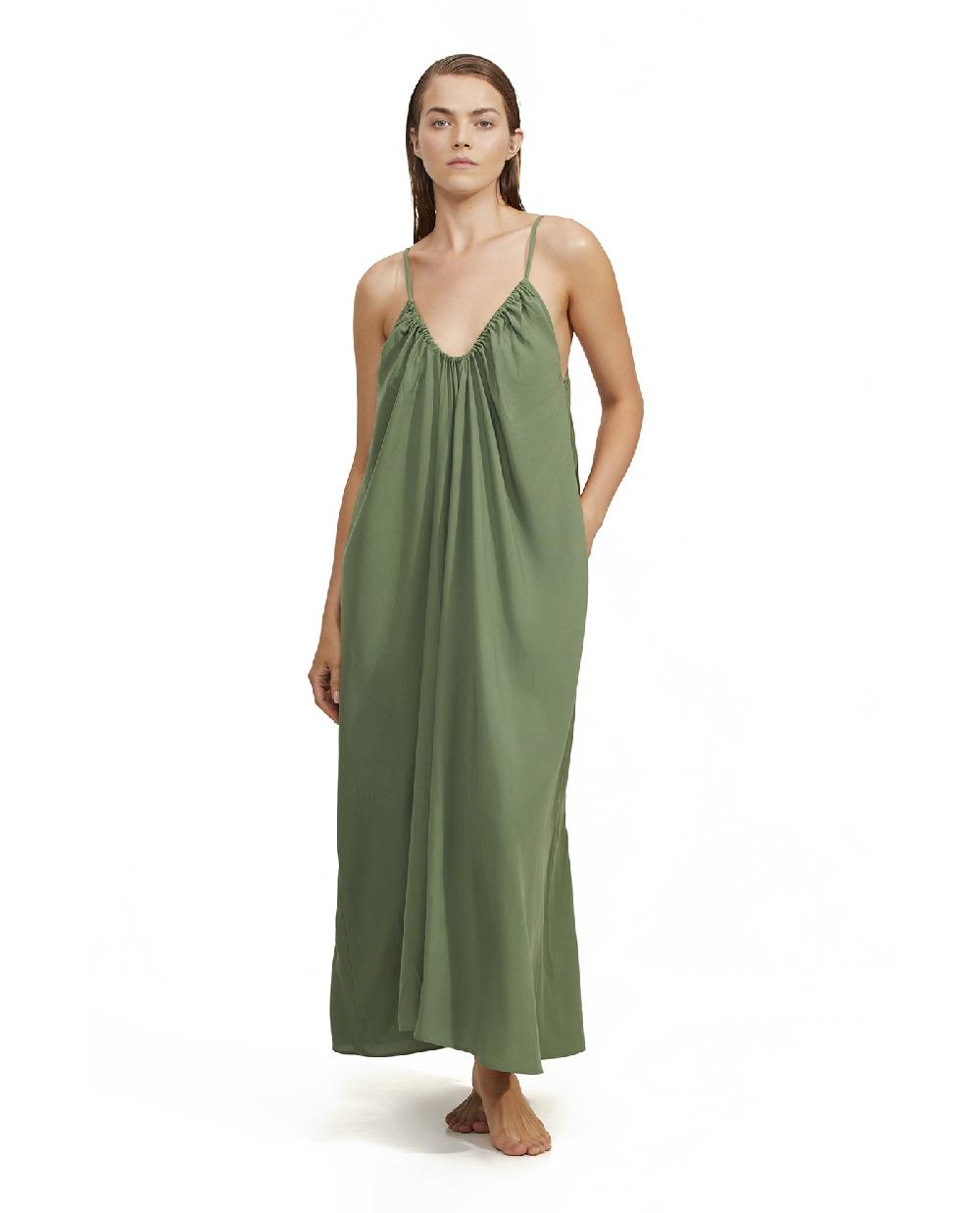 gottex Maxi Dress Coverup Olive