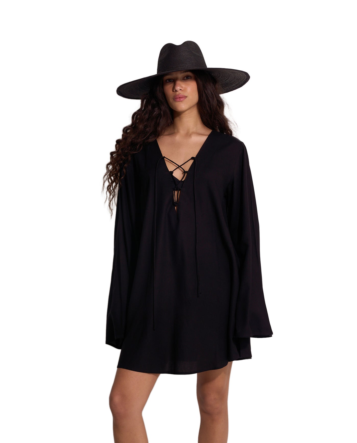 gottex Mist & Sand Mini Dress Cover-Up Black