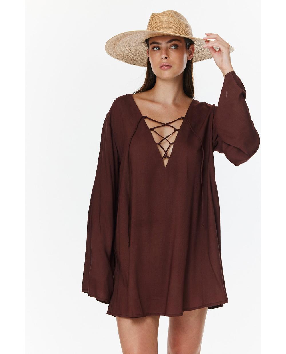 Gottex Mist & Sand Mini Dress Cover-Up Dark