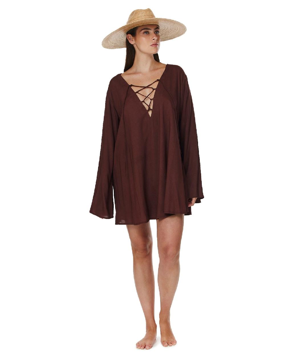 gottex Mist & Sand Mini Dress Cover-Up Dark