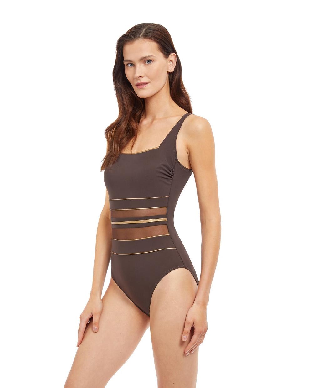 Gottex Onyx Square Neck One Piece Swimsuit Onyx