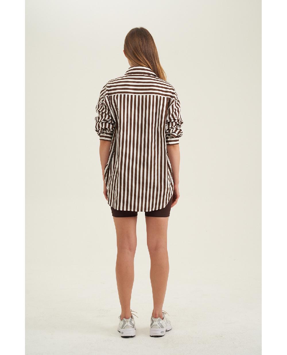 Gottex Oversized Cotton Button-Down Shirt Dark