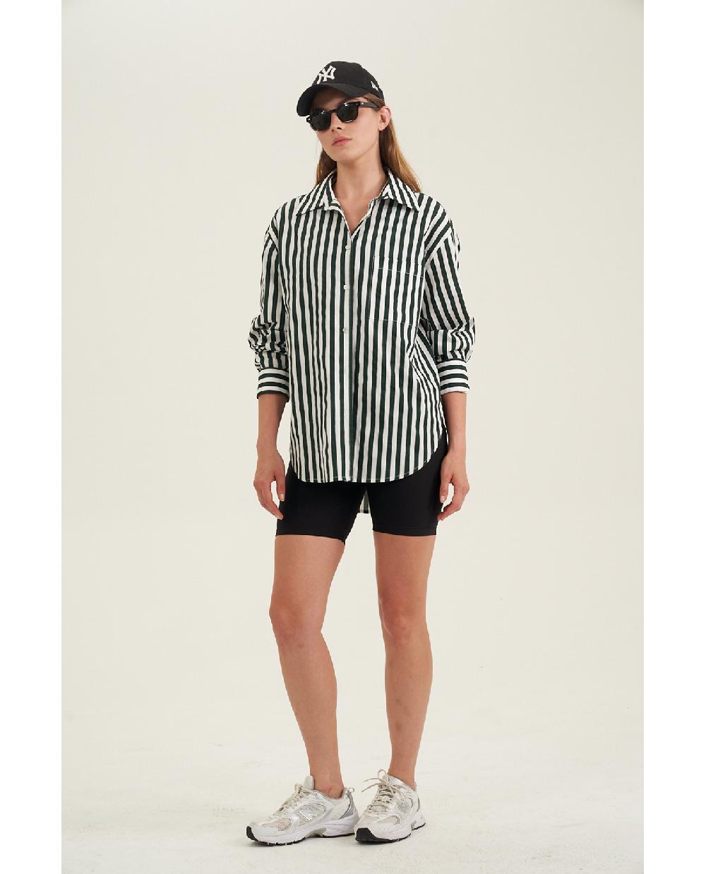 Gottex Oversized Cotton Button-Down Shirt Dark