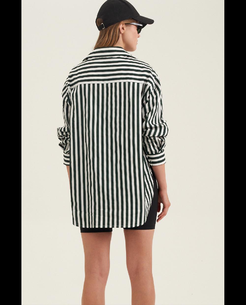 Gottex Oversized Cotton Button-Down Shirt Dark