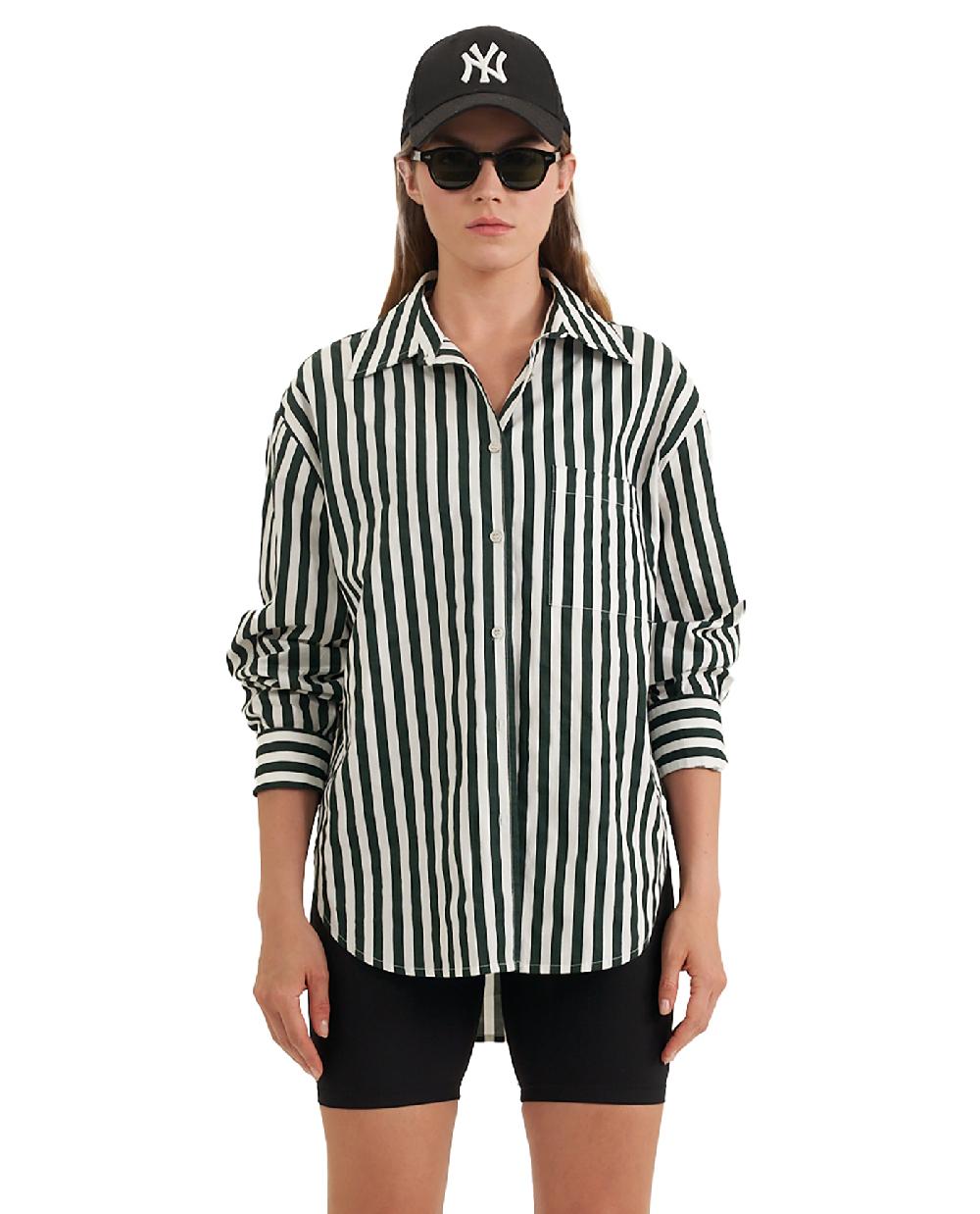 gottex Oversized Cotton Button-Down Shirt Dark