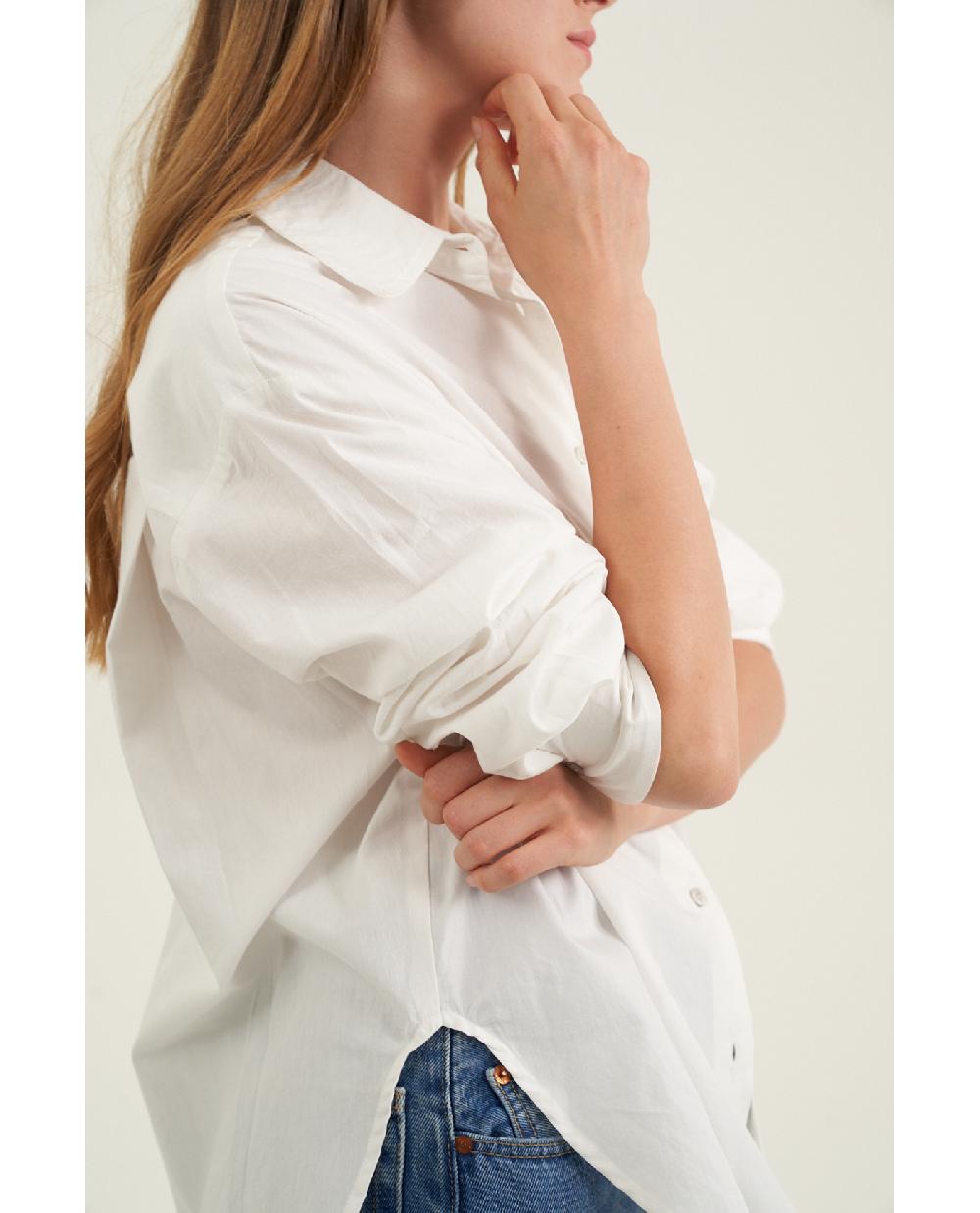 Gottex Oversized Cotton Button-Down Shirt White
