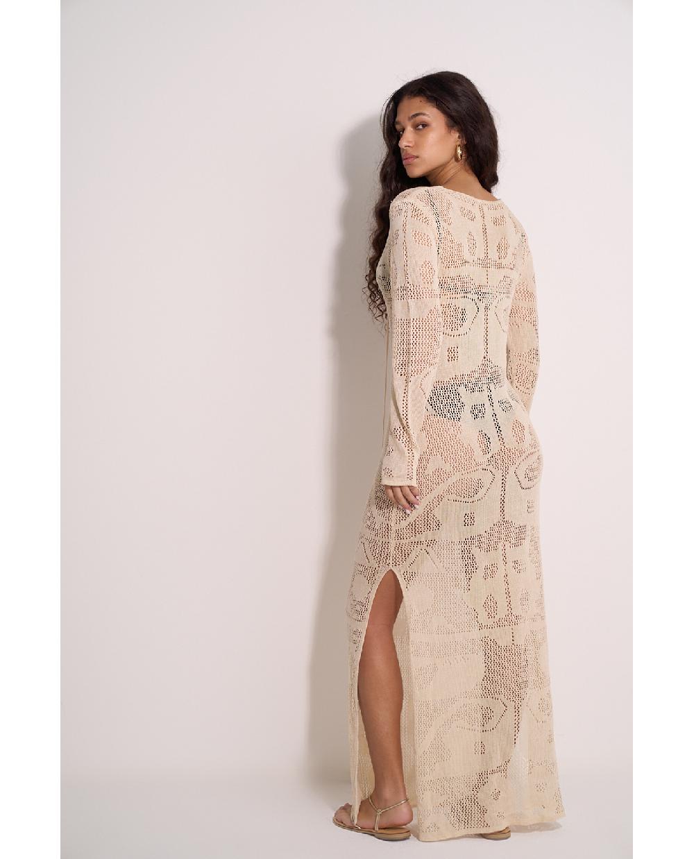 Gottex Perfect Lady Crochet Dress Cover-Up Ivory