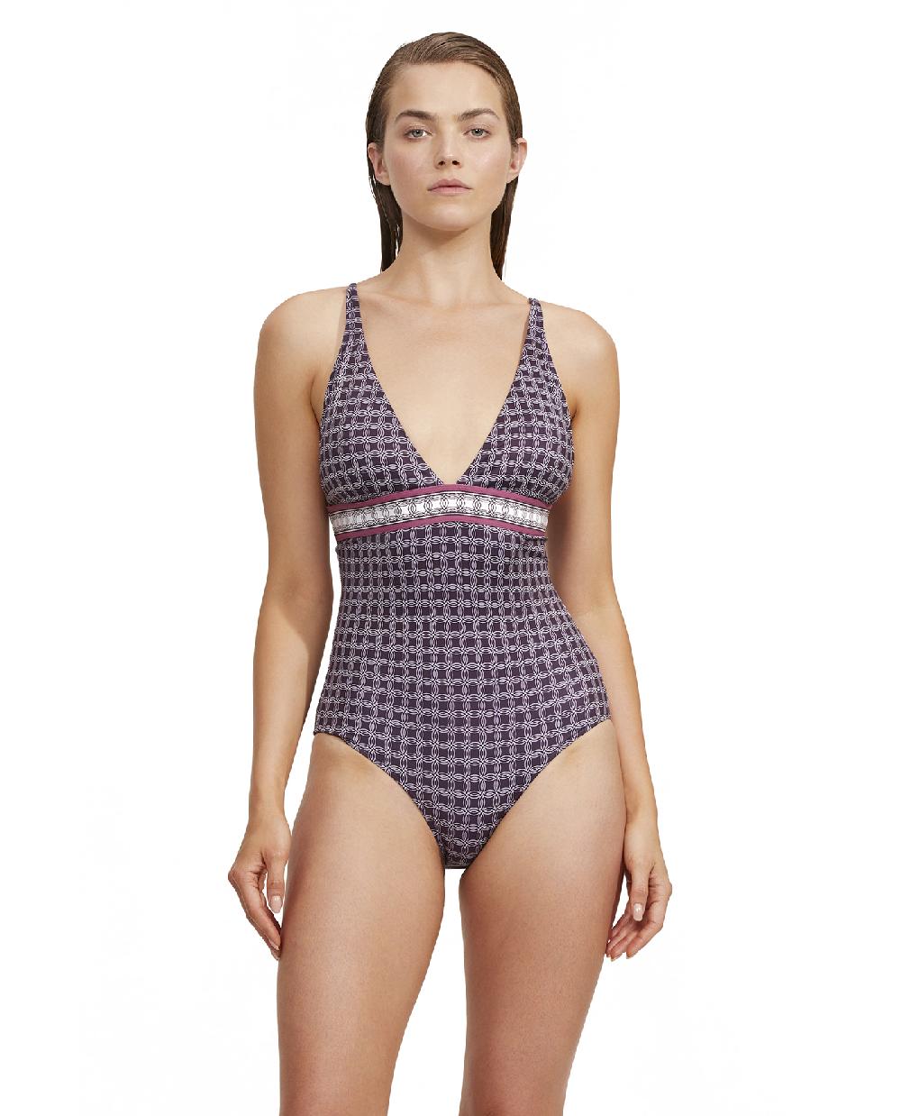 gottex Retro Touch V Neck One Piece Multi