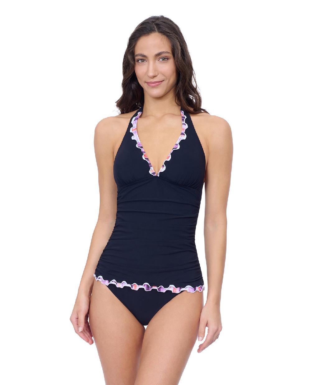 Gottex Riga Tricolore Solid Halter Tankini Profile