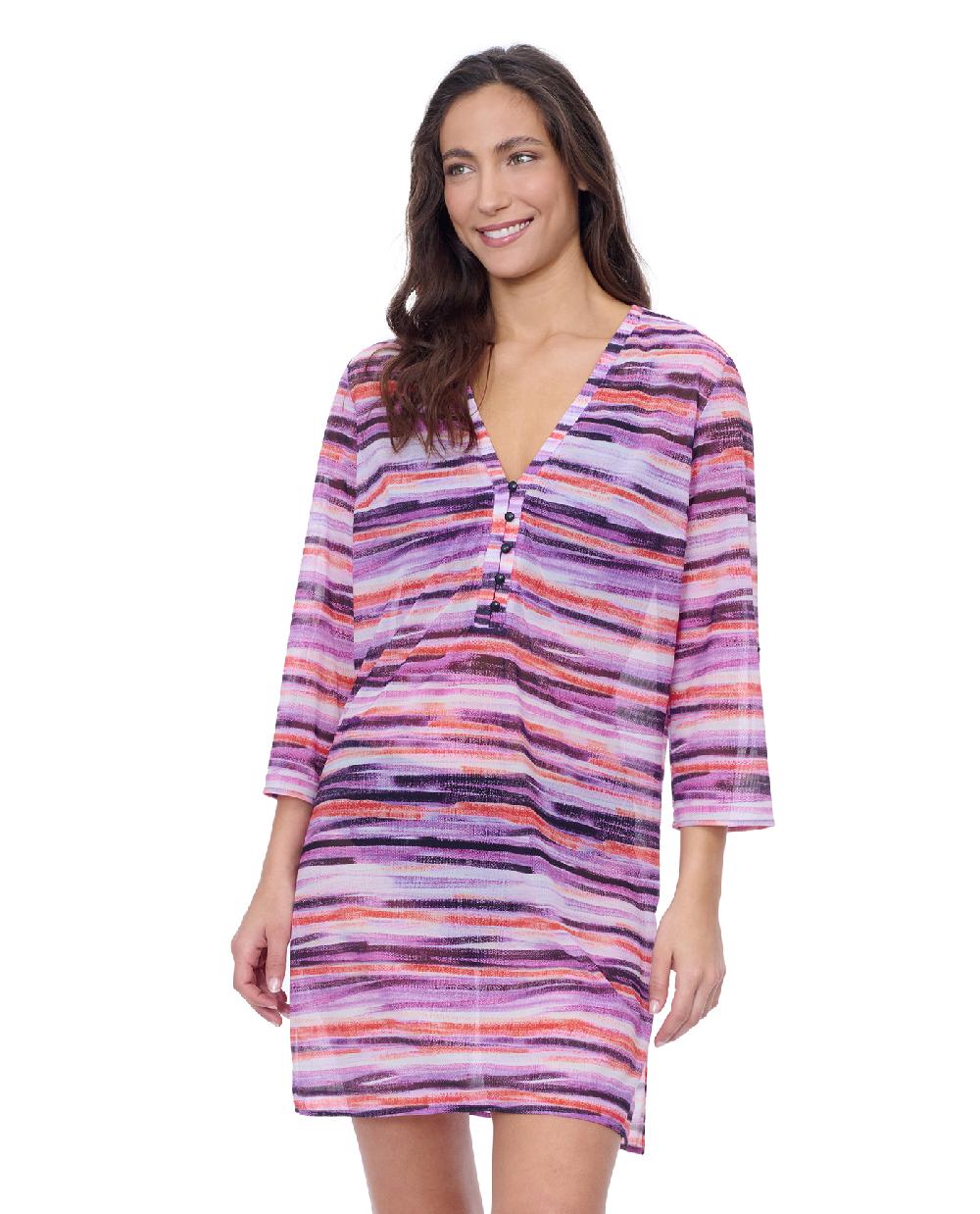 gottex Riga V Neck Mesh Cover-Up Dress Profile