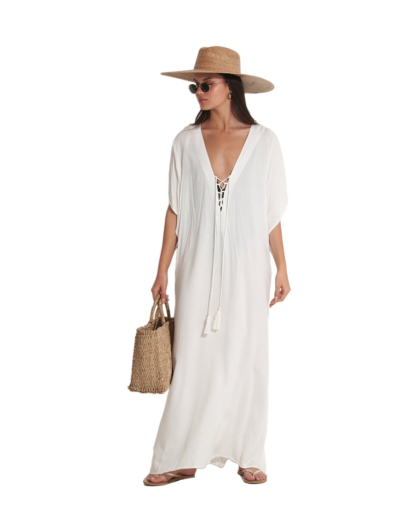 gottex Sable Kaftan Cover-Up Cream