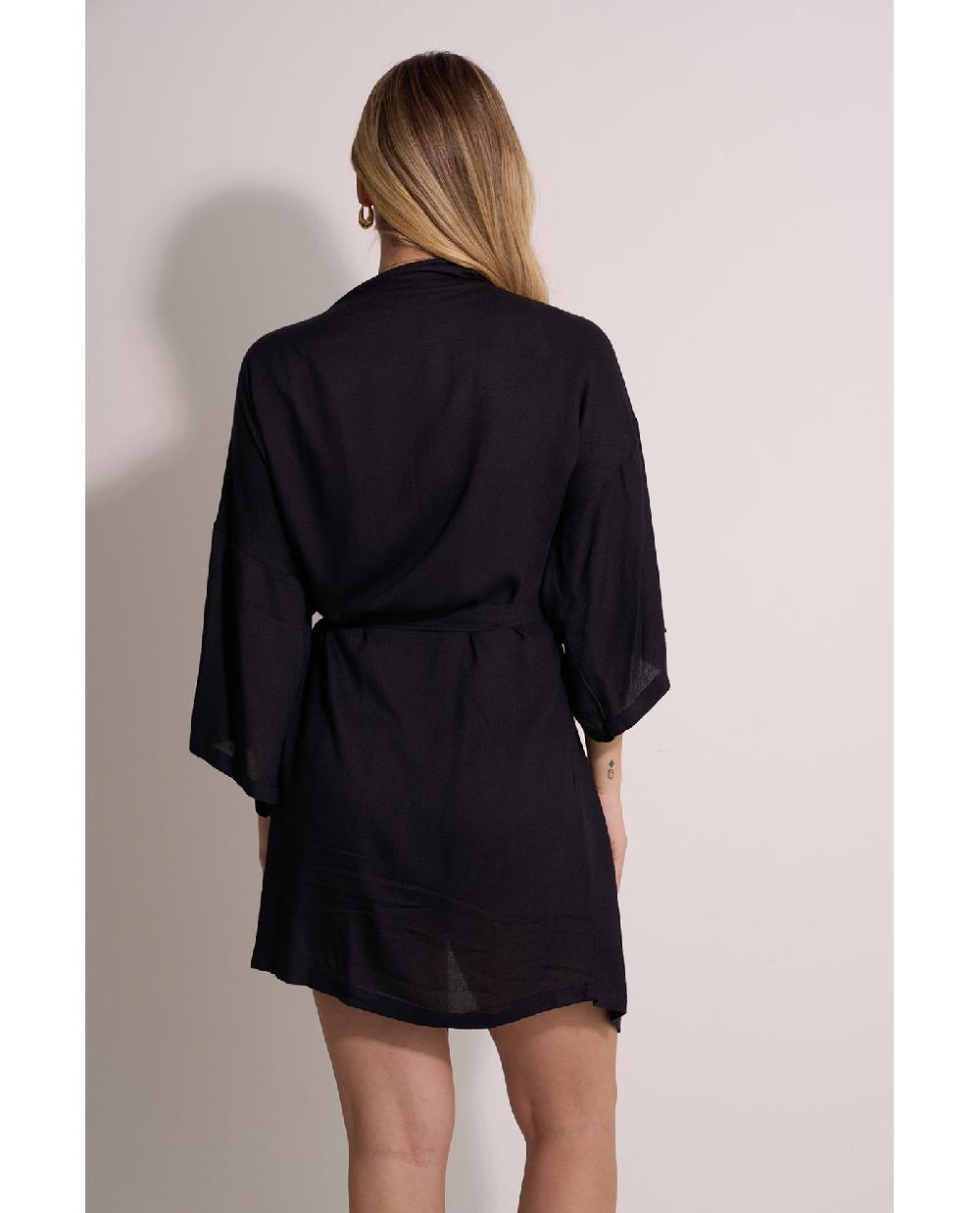 Gottex Satin Shore Robe Cover-Up Black