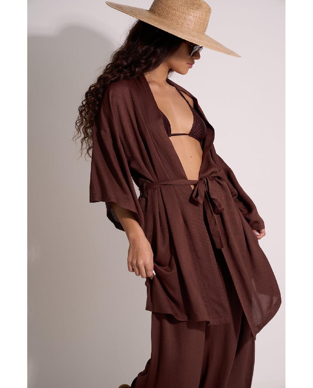 Gottex Satin Shore Robe Cover-Up Dark