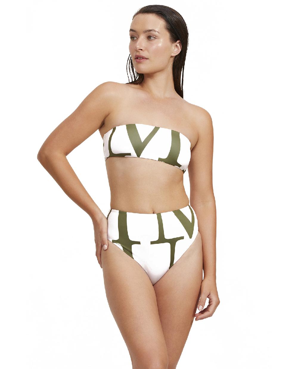 gottex Signature Bandeau Tube Bikini Top Olive