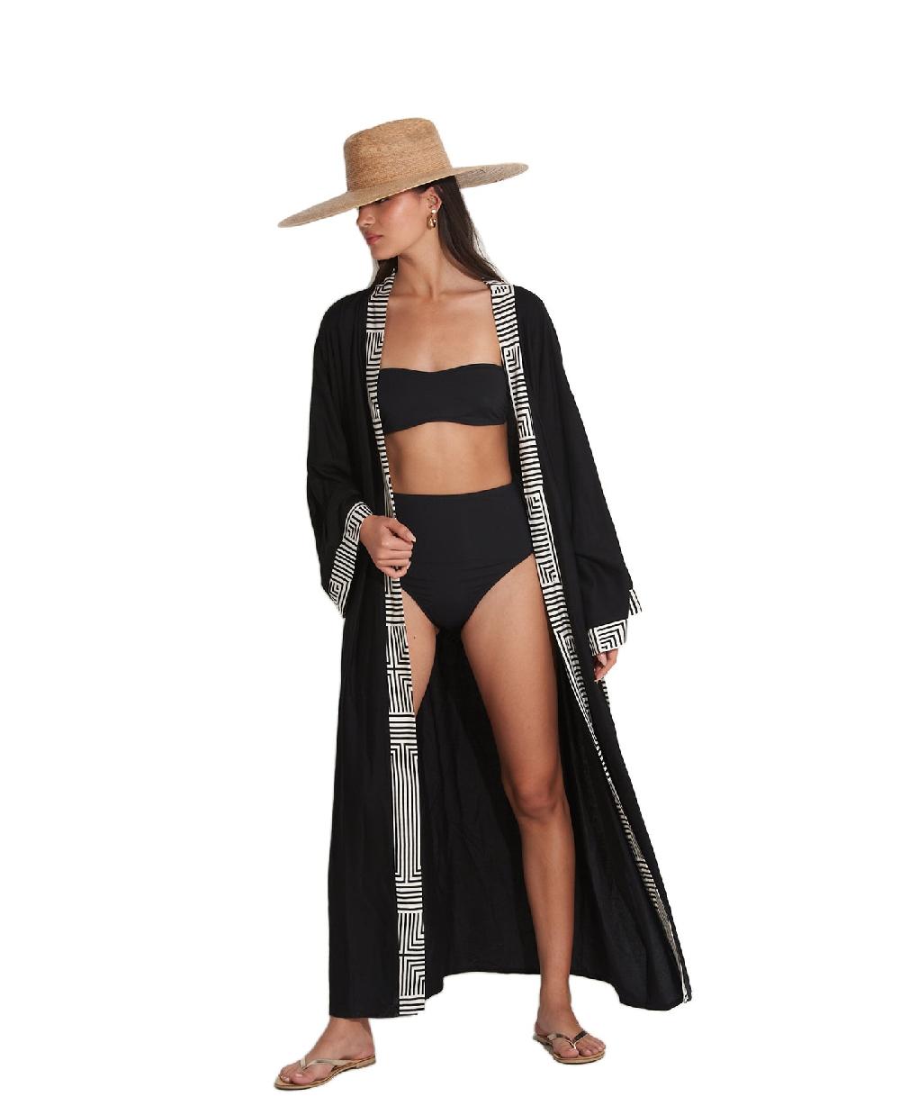 gottex Soar & Shore Robe Cover-Up Black