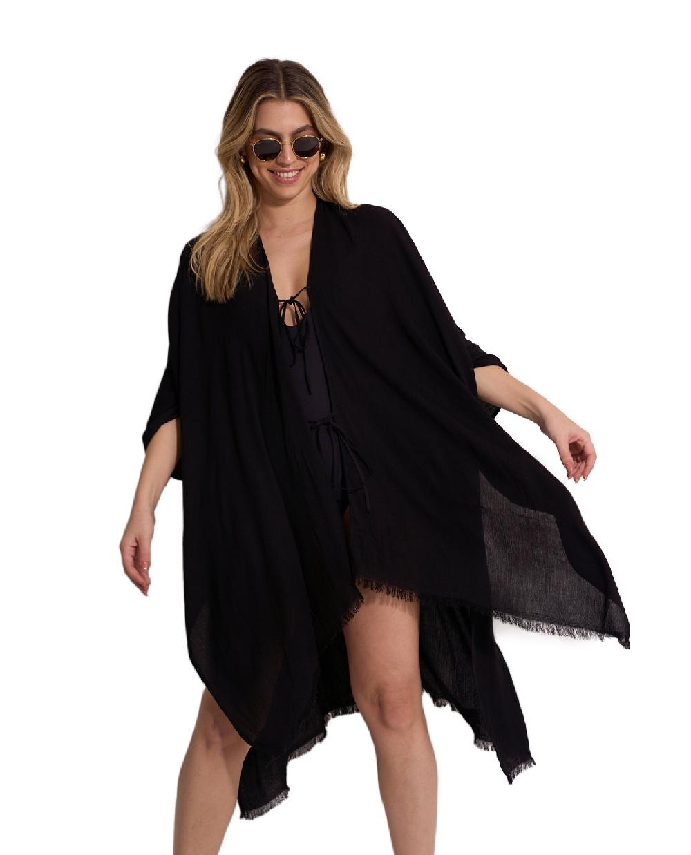 gottex Solena Crêpe Open Tie Top Cover-Up Black