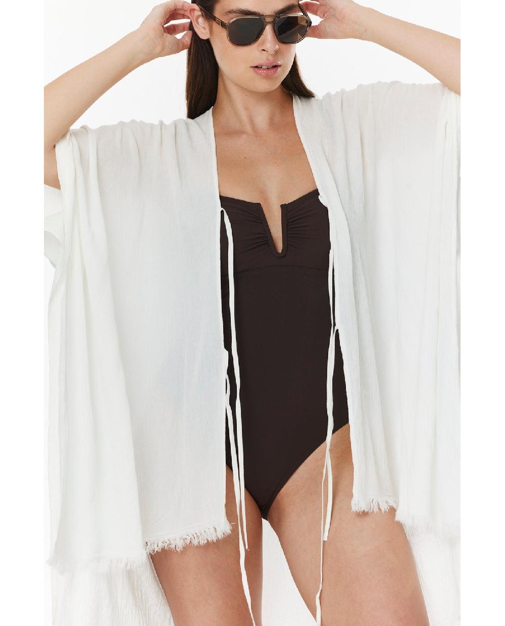 Gottex Solena Crêpe Open Tie Top Cover-Up White
