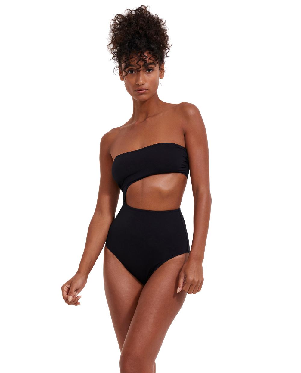 Gottex Solid Bandeau Cut Out One Piece Solid