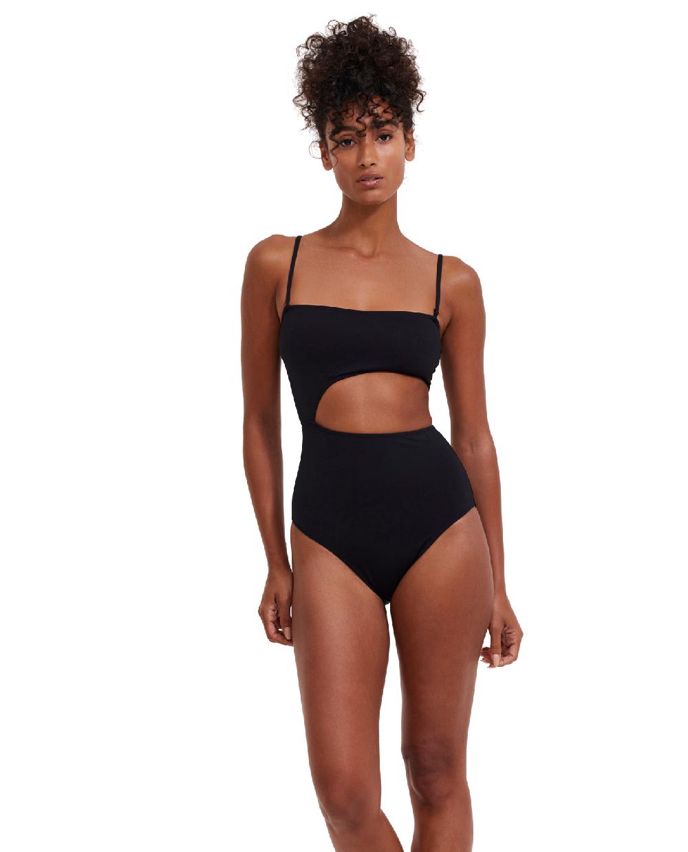 gottex Solid Bandeau Cut Out One Piece Solid